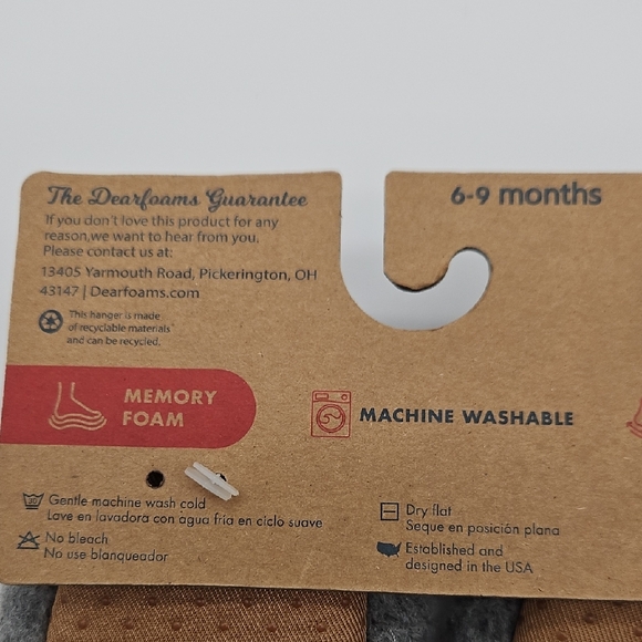 Dearfoams Gray Bear Baby Comfy Slippers Memory Foam - Picture 7 of 8